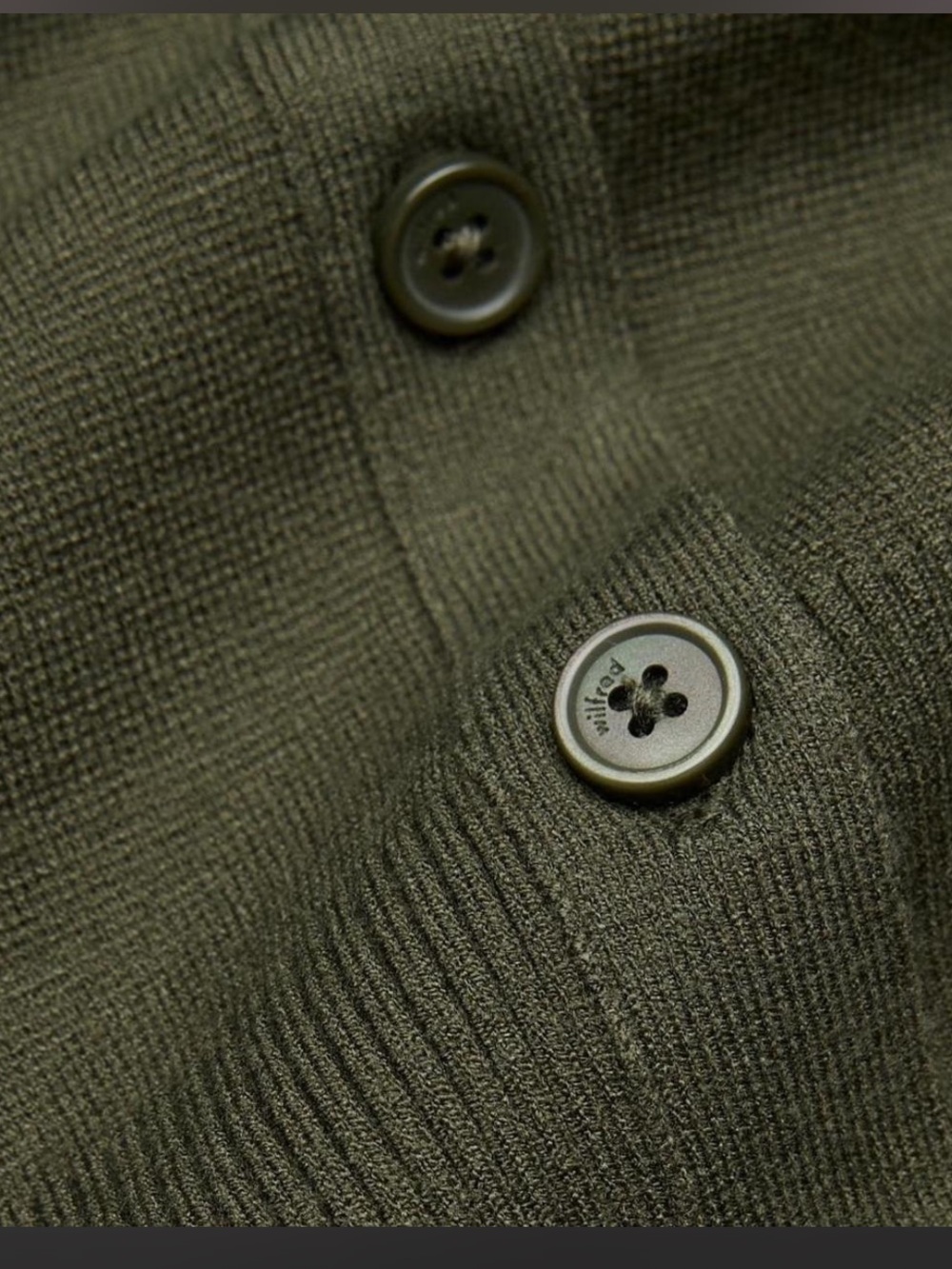 Aritzia Wilfred Olive Button-Front Cropped Cardigan Sweater Like New! ๐ - Picture 2 of 10